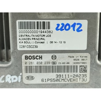 Recambio de centralita motor uce para kia soul ( ) concept referencia OEM IAM 0281030239  