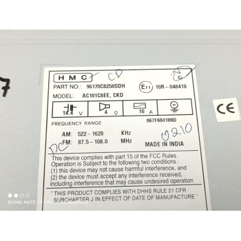 Recambio de sistema audio / radio cd para hyundai i20 style referencia OEM IAM 96170C8250SDH  