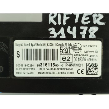 Recambio de modulo electronico para peugeot rifter allure standard referencia OEM IAM 9831611580  