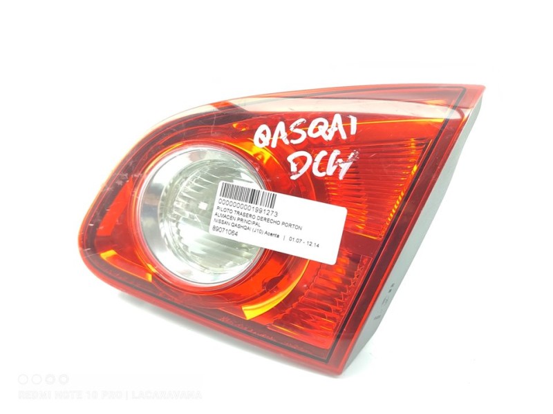 Recambio de piloto trasero derecho interior para nissan qashqai (j10) acenta referencia OEM IAM 89071064  