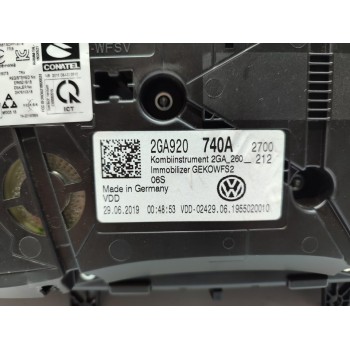 Recambio de cuadro instrumentos para volkswagen t-roc advance referencia OEM IAM 2GA920740A  