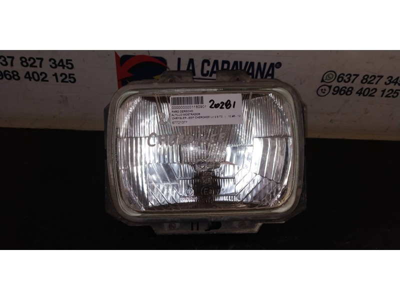 Recambio de faro derecho para chrysler jeep cherokee (j) 2.5 td referencia OEM IAM 67721371  