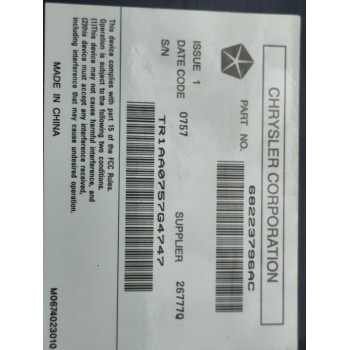 Recambio de modulo electronico para jeep wrangler / wrangler unlimited sahara referencia OEM IAM 68223796AC  