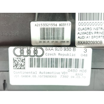 Recambio de cuadro instrumentos para audi a1 sportback (8xf) adrenalin referencia OEM IAM 8XA920930B  