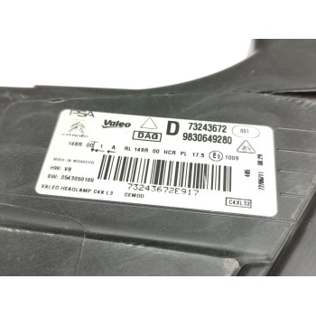 Recambio de faro derecho para citroën c4 berlina feel referencia OEM IAM 9830649280  