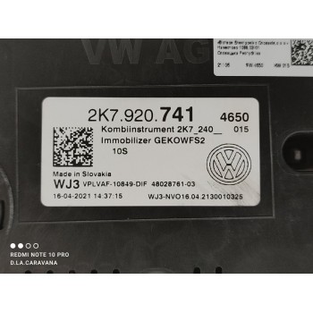 Recambio de cuadro instrumentos para volkswagen caddy furgón/kombi kombi referencia OEM IAM 2K7920741  