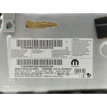 Recambio de kit airbag para fiat 500 (312) berlina club referencia OEM IAM 7356688080  