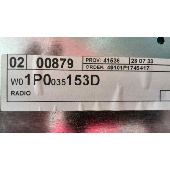 Recambio de sistema audio / radio cd para seat leon (1p1) reference referencia OEM IAM 1P0035153D  