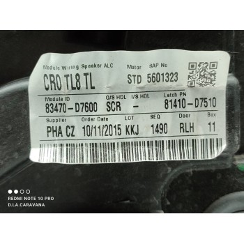 Recambio de elevalunas trasero izquierdo para hyundai tucson classic blue referencia OEM IAM 83470D7600  