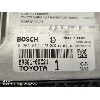 Recambio de centralita motor uce para toyota yaris (ksp9/scp9/nlp9) básico referencia OEM IAM 896610DC21  
