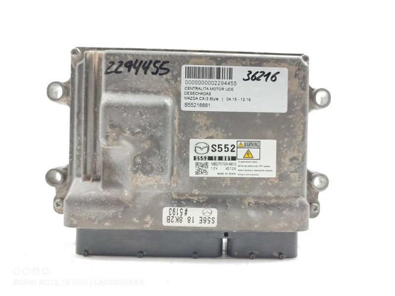 Recambio de centralita motor uce para mazda cx-3 style referencia OEM IAM S55218881  