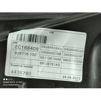 Recambio de elevalunas trasero derecho para jeep gr.cherokee (wk) 3.0 crd limited referencia OEM IAM 55113614AK  