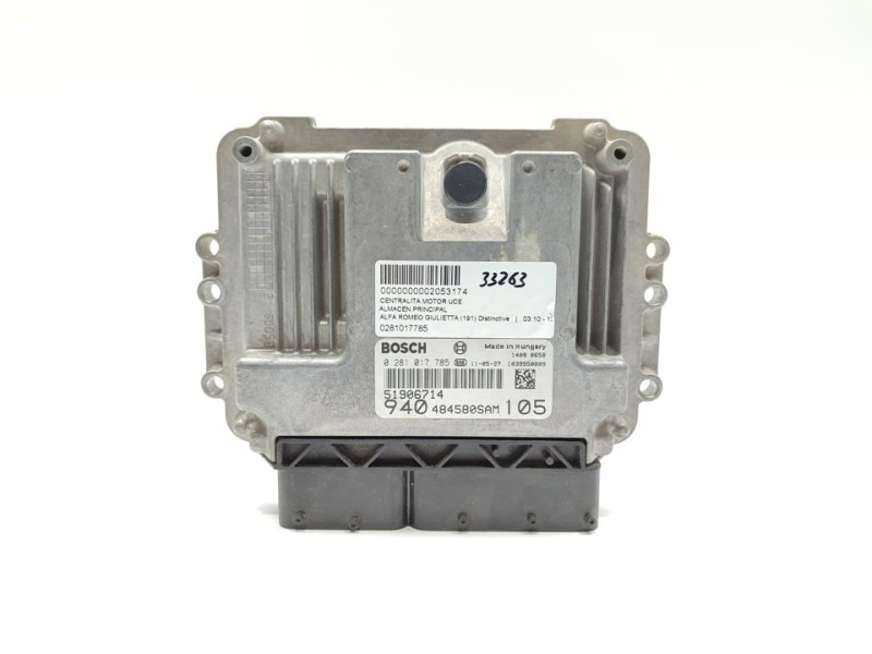 Recambio de centralita motor uce para alfa romeo giulietta (191) distinctive referencia OEM IAM 0281017785  