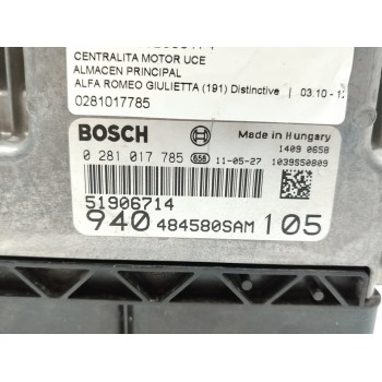 Recambio de centralita motor uce para alfa romeo giulietta (191) distinctive referencia OEM IAM 0281017785  