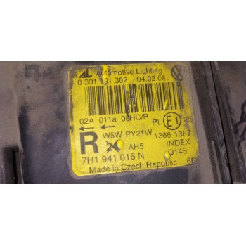 Recambio de faro derecho para volkswagen t5 bus caravelle (batalla larga) referencia OEM IAM 7H1941016N  