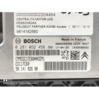 Recambio de centralita motor uce para peugeot partner kombi access referencia OEM IAM 9814182680  
