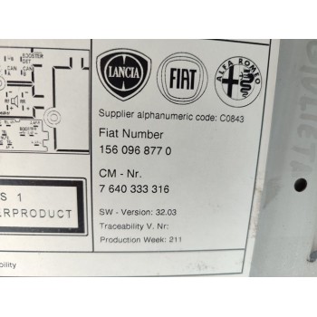 Recambio de sistema audio / radio cd para alfa romeo giulietta (191) distinctive referencia OEM IAM 7640333316  