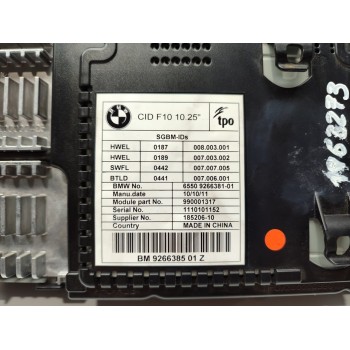 Recambio de pantalla multifuncion para bmw serie 5 lim. (f10) 520d referencia OEM IAM 65509266381  