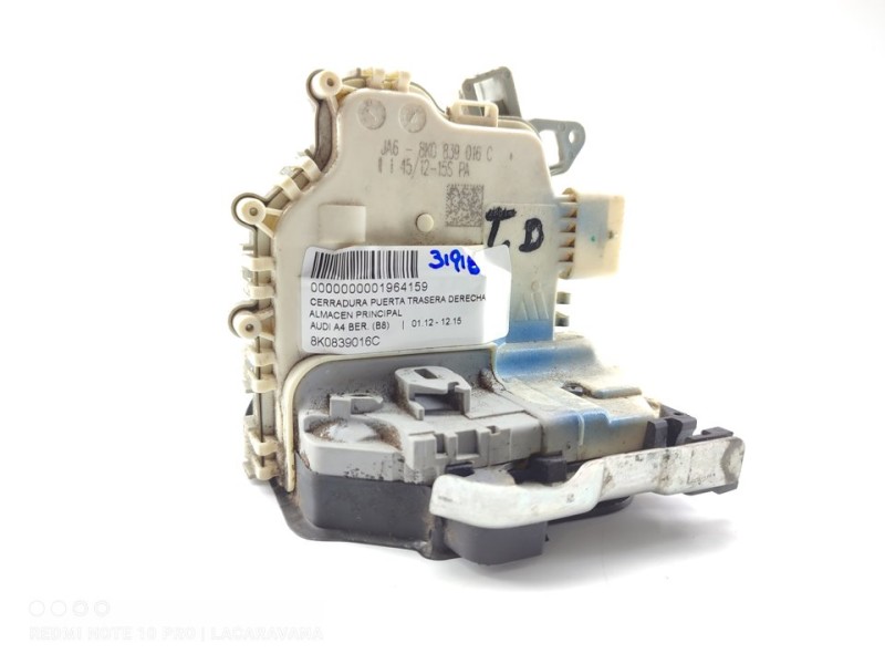 Recambio de cerradura puerta trasera derecha para audi a4 ber. (b8) referencia OEM IAM 8K0839016C  