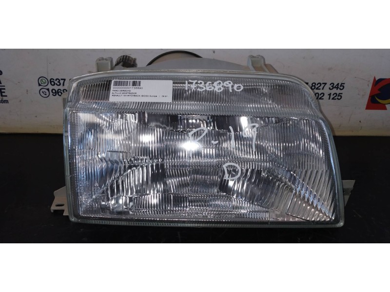 Recambio de faro derecho para renault 19 hatchback (b/c53) europa referencia OEM IAM   