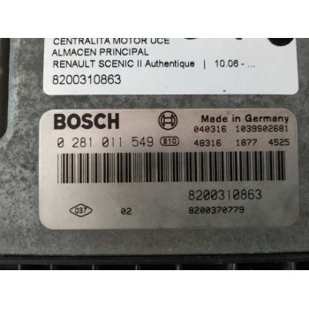 Recambio de centralita motor uce para renault scenic ii authentique referencia OEM IAM 8200310863  