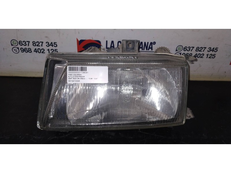 Recambio de faro izquierdo para seat ibiza (6k) básico referencia OEM IAM 6K1941009S  