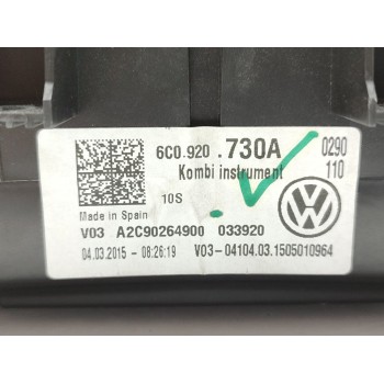 Recambio de cuadro instrumentos para volkswagen polo (6c1) advance bluemotion referencia OEM IAM 6C0920730A  