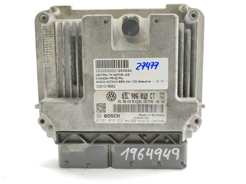 Recambio de centralita motor uce para skoda octavia combi (1z5) executive referencia OEM IAM 0281016952  