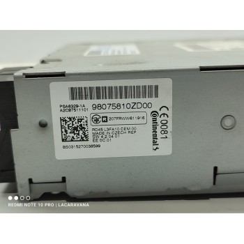 Recambio de sistema audio / radio cd para citroën c-elysée exclusive referencia OEM IAM 98075810ZD  