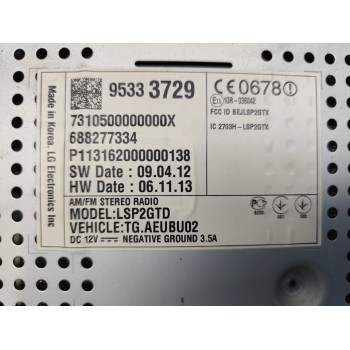 Recambio de pantalla multifuncion para chevrolet trax lt referencia OEM IAM 95333729  