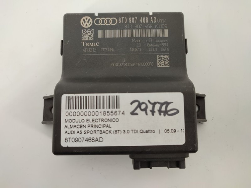 Recambio de centralita gateway para audi a5 sportback (8t) 3.0 tdi quattro referencia OEM IAM 8T0907468AD  