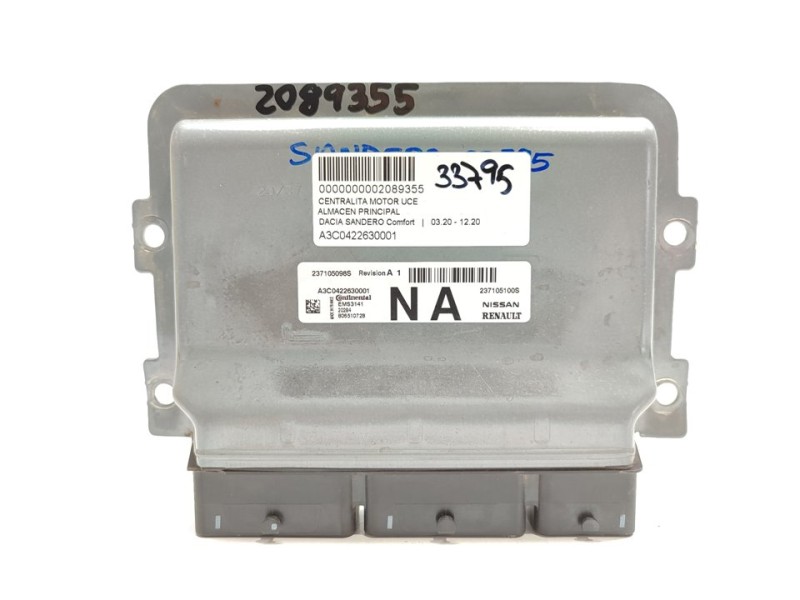 Recambio de centralita motor uce para dacia sandero comfort referencia OEM IAM A3C0422630001  