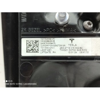 Recambio de piloto trasero derecho interior para tesla model y basis rwd referencia OEM IAM 150208900B  