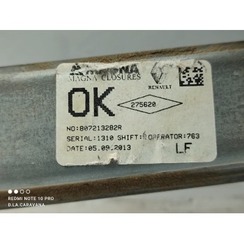 Recambio de elevalunas delantero izquierdo para dacia sandero stepway music referencia OEM IAM 807213282R  