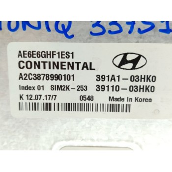Recambio de centralita motor uce para hyundai ioniq hybrid referencia OEM IAM 391A103HK0  