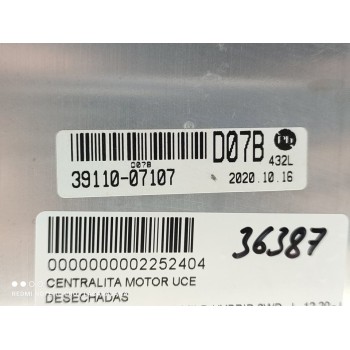 Recambio de centralita motor uce para hyundai kona style mild-hybrid 2wd referencia OEM IAM 3911007107  