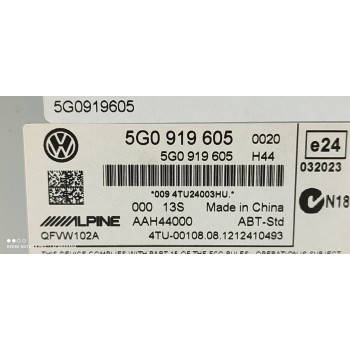 Recambio de pantalla multifuncion para volkswagen golf vii lim. sport bluemotion referencia OEM IAM 5G0919605  