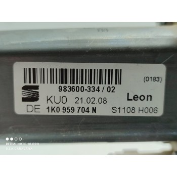 Recambio de motor elevalunas trasero derecho para seat leon (1p1) reference referencia OEM IAM 1K0959704N  