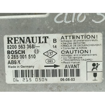 Recambio de centralita airbag para renault clio iii confort dynamique referencia OEM IAM 8200563368  