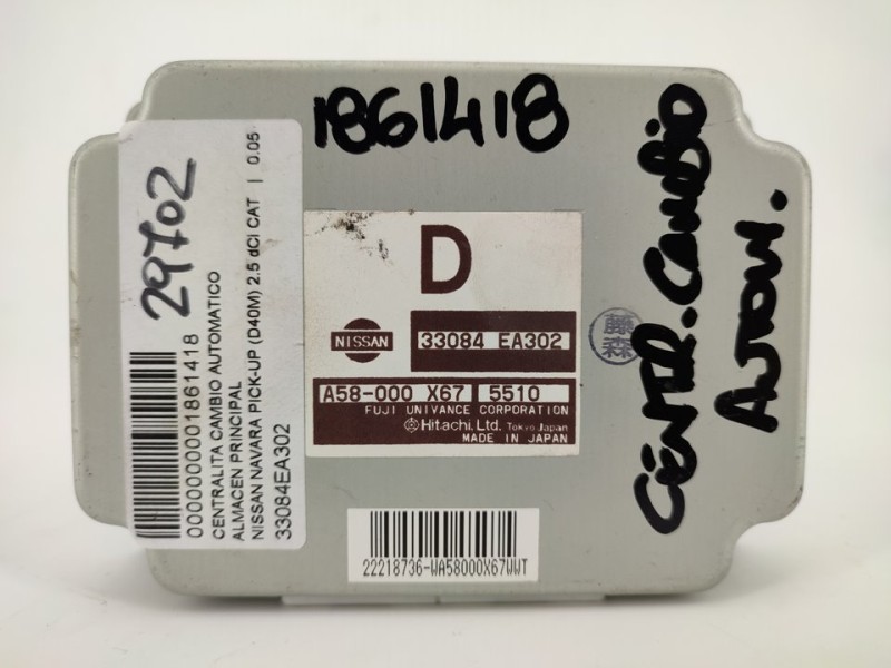Recambio de centralita cambio automatico para nissan navara pick-up (d40m) 2.5 dci cat referencia OEM IAM 33084EA302  