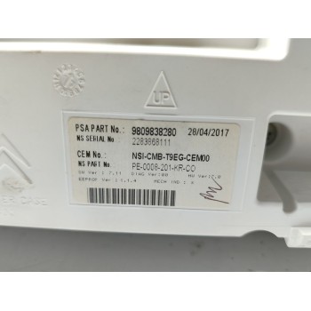 Recambio de cuadro instrumentos para peugeot 308 style referencia OEM IAM 9809838280  