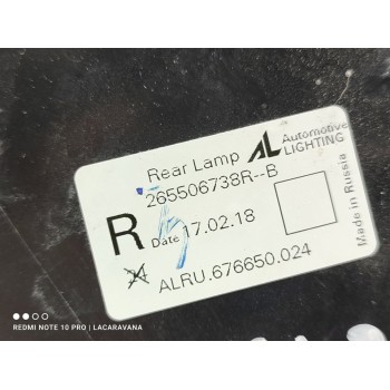 Recambio de piloto trasero derecho para renault captur limited referencia OEM IAM 265506738R  