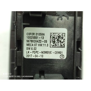 Recambio de mando elevalunas delantero izquierdo para peugeot 308 style referencia OEM IAM 96788264ZD  