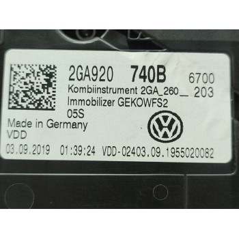 Recambio de cuadro instrumentos para volkswagen t-roc advance referencia OEM IAM 2GA920740B  