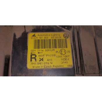 Recambio de faro derecho para volkswagen t5 transporter/furgoneta caja cerrada referencia OEM IAM 7H1941016N  