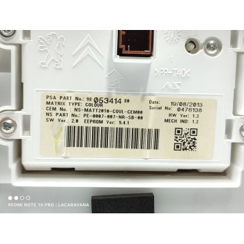 Recambio de cuadro instrumentos para peugeot 208 allure referencia OEM IAM 9805341480  