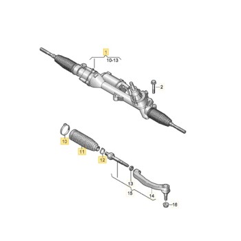 Recambio de cremallera direccion para volkswagen t6.1 caravelle (sh) caravelle trendline fwd referencia OEM IAM 7L1423061F  