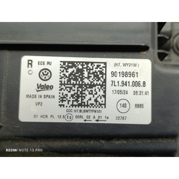 Recambio de faro derecho para volkswagen t6.1 caravelle (sh) caravelle trendline fwd referencia OEM IAM 7L1941006B  