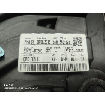 Recambio de elevalunas trasero izquierdo para hyundai tucson classic blue referencia OEM IAM 83470D7600  