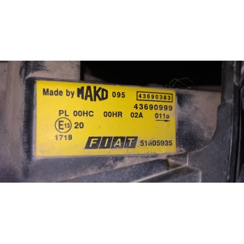 Recambio de faro izquierdo para fiat doblo (119) referencia OEM IAM 43690999  
